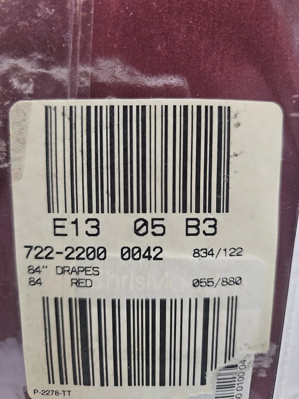 Chris Madden Burgundy Lined Drapery Curtain Panel Pair 42